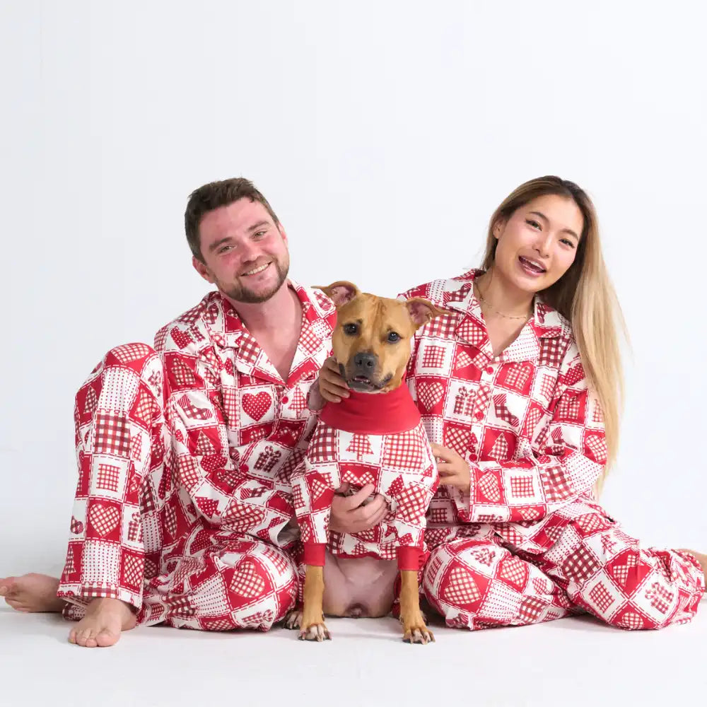 Dog Christmas Pajama - Festive Patchwork