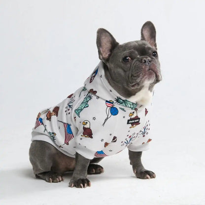 The USA Dog Hoodie - Grey