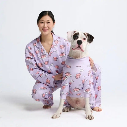 Human Pajama Top - When Pigs Fly - Purple