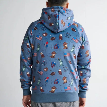 The USA Human Hoodie - Blue