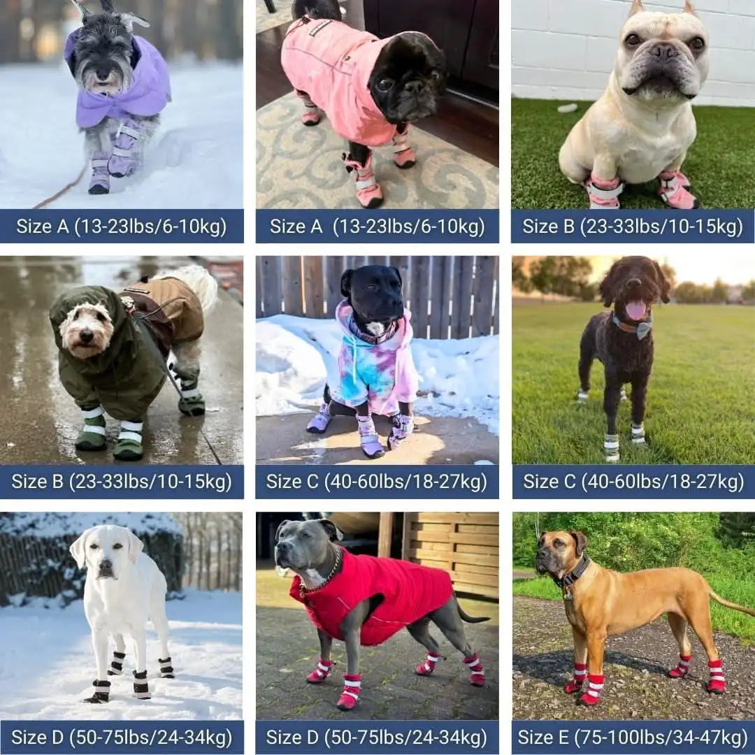Flex Shell Waterproof Dog Boots - Red