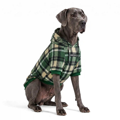 Green Plaid Dog Hoodie