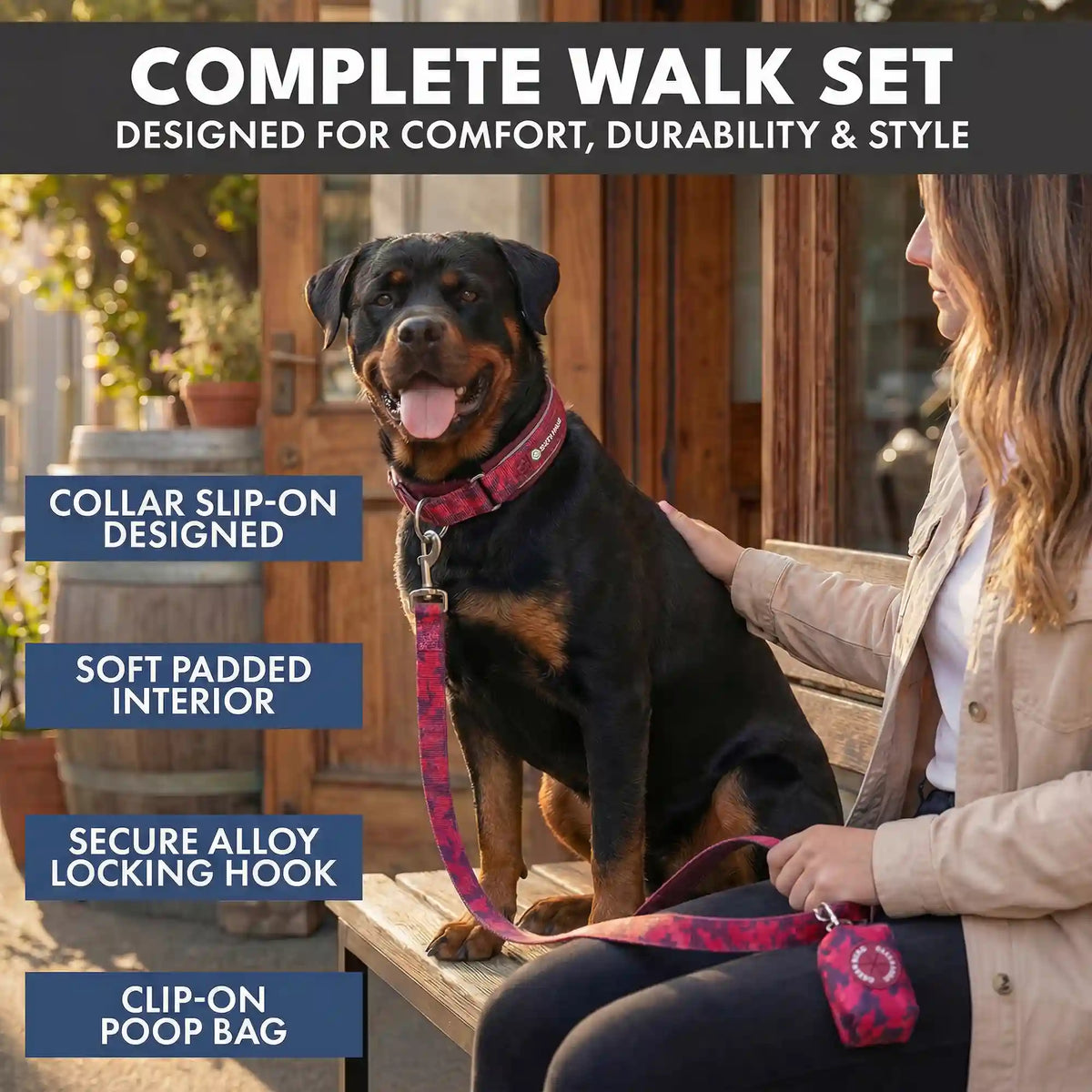 Martingale Collar Set - Fuchsia Camo