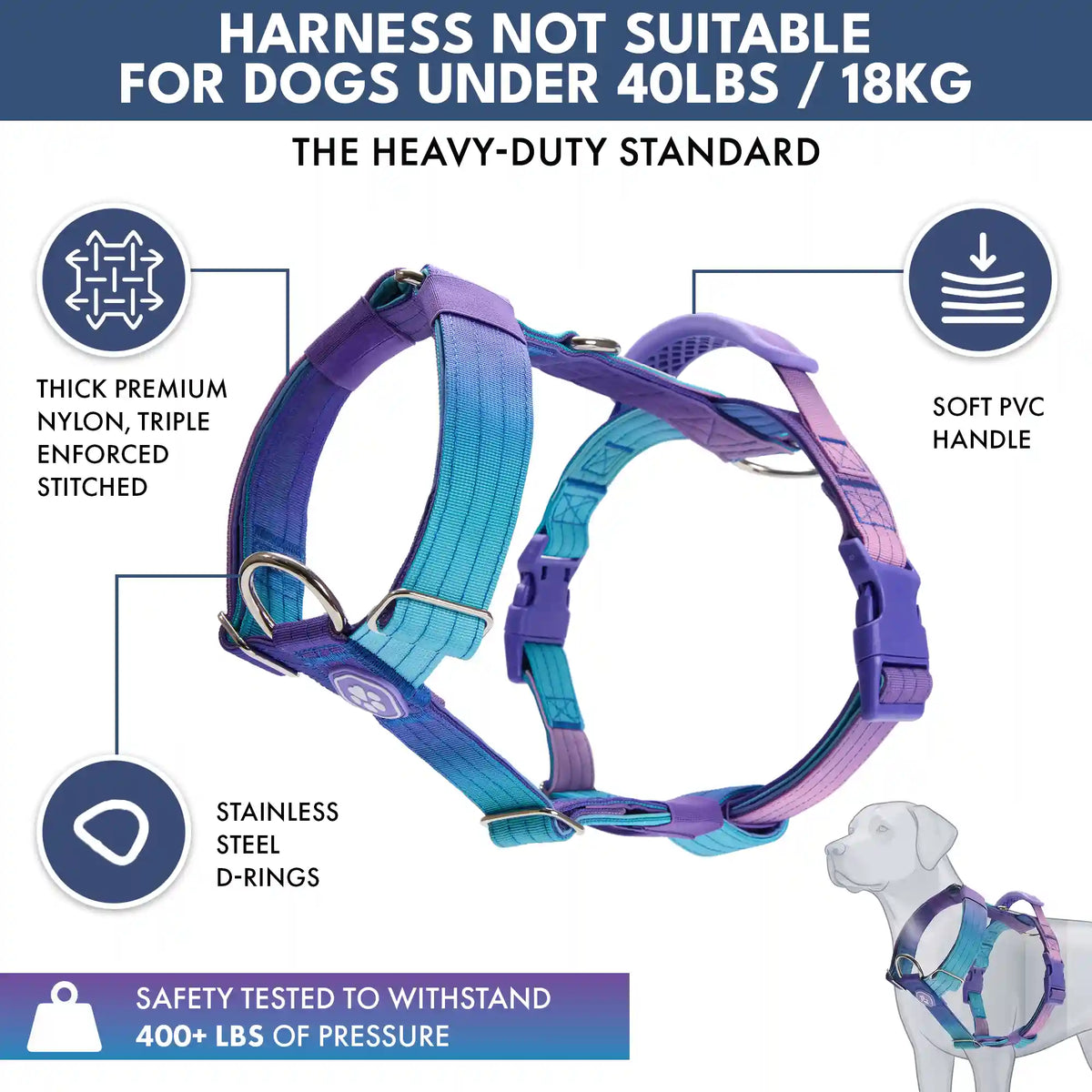 Comfort Control No-Pull Dog Harness and Multipurpose Leash Set - 90s Retro
