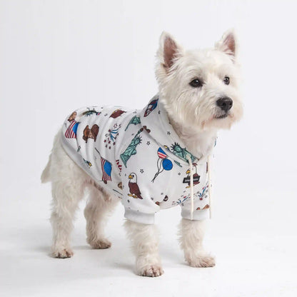 The USA Dog Hoodie - Grey